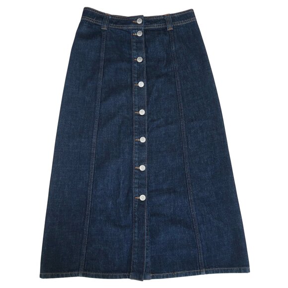 GANNI　Print Denim A-line Skirt Ganni Print Denim High Waist A-line Skirt - ShopperBoard